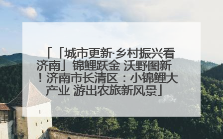 「城市更新·乡村振兴看济南」锦鲤跃金 沃野图新！济南市长清区：小锦鲤大产业 游出农旅新风景