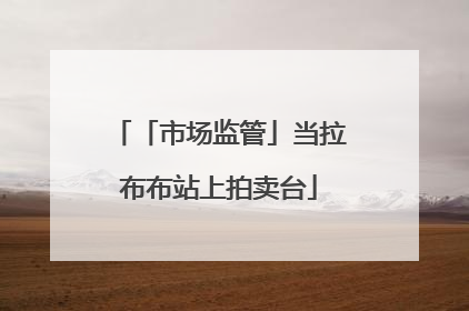 「市场监管」当拉布布站上拍卖台