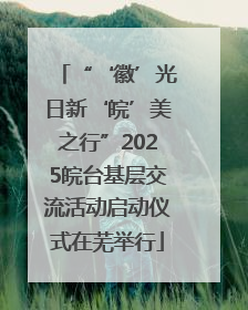 “‘徽’光日新‘皖’美之行”2025皖台基层交流活动启动仪式在芜举行