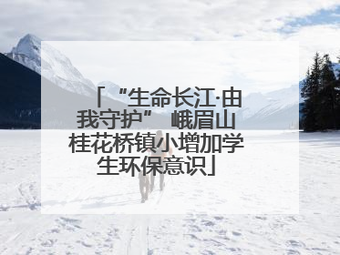 “生命长江·由我守护” 峨眉山桂花桥镇小增加学生环保意识
