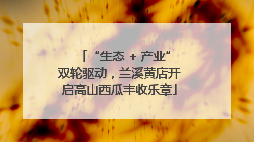 “生态 + 产业”双轮驱动，兰溪黄店开启高山西瓜丰收乐章