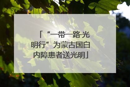 “一带一路·光明行”为蒙古国白内障患者送光明