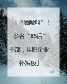 “嗷嗷叫”！多名“85后”干部，挂职企业补短板
