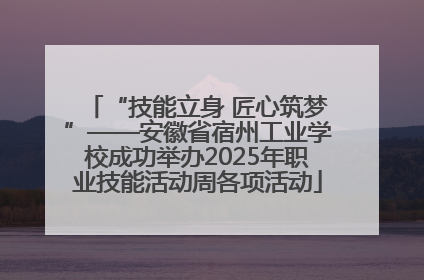 “技能立身 匠心筑梦”——安徽省宿州工业学校成功举办2025年职业技能活动周各项活动
