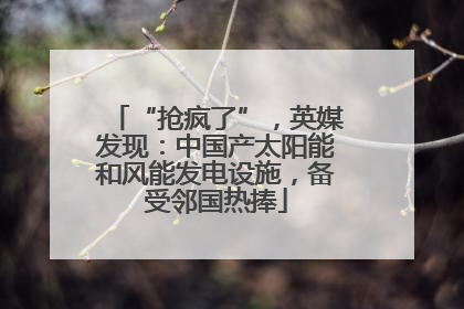 “抢疯了”，英媒发现：中国产太阳能和风能发电设施，备受邻国热捧