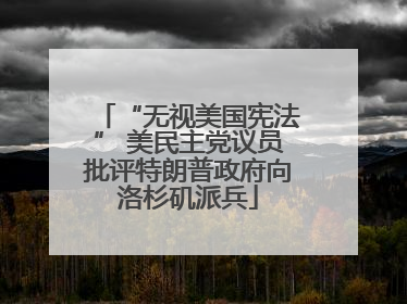 “无视美国宪法” 美民主党议员批评特朗普政府向洛杉矶派兵