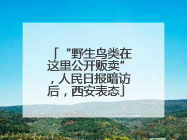 “野生鸟类在这里公开贩卖”，人民日报暗访后，西安表态