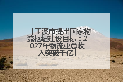 玉溪市提出国家物流枢纽建设目标：2027年物流业总收入突破千亿