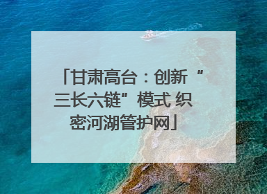 甘肃高台：创新“三长六链”模式 织密河湖管护网
