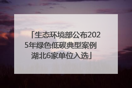 生态环境部公布2025年绿色低碳典型案例 湖北6家单位入选