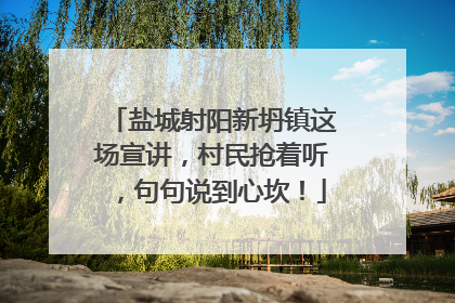 盐城射阳新坍镇这场宣讲，村民抢着听，句句说到心坎！