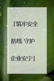 筑牢安全防线 守护企业安宁