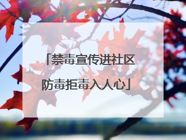 禁毒宣传进社区 防毒拒毒入人心