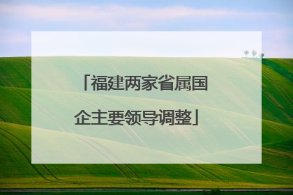福建两家省属国企主要领导调整