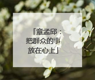 章孟邱：把群众的事放在心上