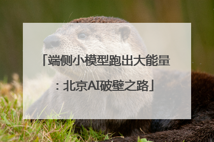 端侧小模型跑出大能量：北京AI破壁之路