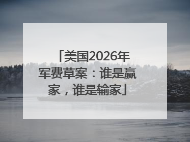 美国2026年军费草案：谁是赢家，谁是输家