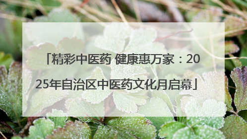 精彩中医药 健康惠万家：2025年自治区中医药文化月启幕
