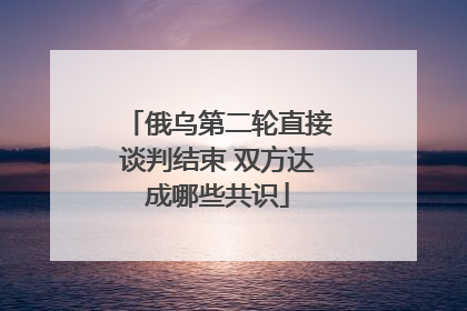 俄乌第二轮直接谈判结束 双方达成哪些共识