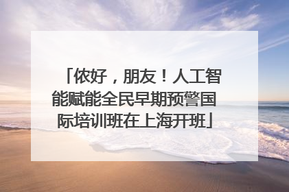 侬好，朋友！人工智能赋能全民早期预警国际培训班在上海开班
