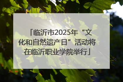 临沂市2025年“文化和自然遗产日”活动将在临沂职业学院举行