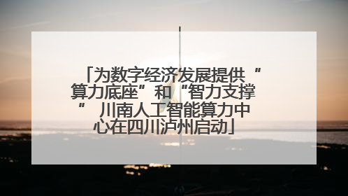 为数字经济发展提供“算力底座”和“智力支撑” 川南人工智能算力中心在四川泸州启动