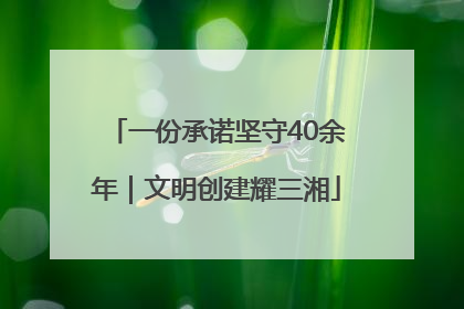一份承诺坚守40余年｜文明创建耀三湘