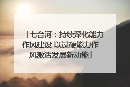 七台河：持续深化能力作风建设 以过硬能力作风激活发展新动能