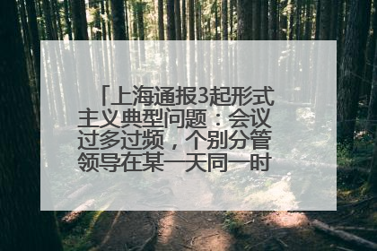 上海通报3起形式主义典型问题：会议过多过频，个别分管领导在某一天同一时段需参加3个会议