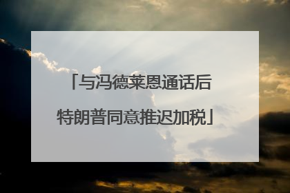 与冯德莱恩通话后 特朗普同意推迟加税