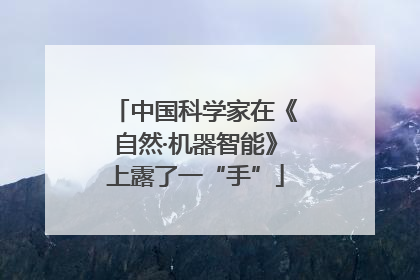 中国科学家在《自然·机器智能》上露了一“手”
