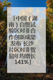 中国（湖南）自贸试验区对非合作创新成果发布 长沙片区对非贸易年均增长141%