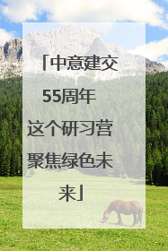 中意建交55周年 这个研习营聚焦绿色未来