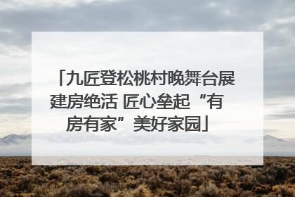 九匠登松桃村晚舞台展建房绝活 匠心垒起“有房有家”美好家园