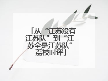 从“江苏没有江苏队”到“江苏全是江苏队” 荔枝时评