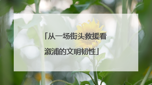 从一场街头救援看溆浦的文明韧性