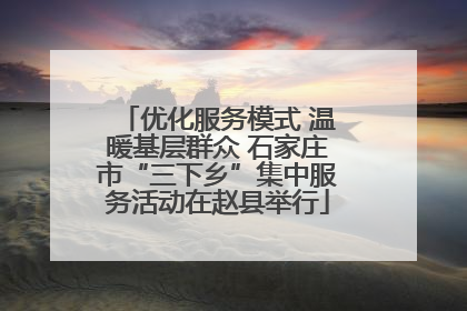 优化服务模式 温暖基层群众 石家庄市“三下乡”集中服务活动在赵县举行