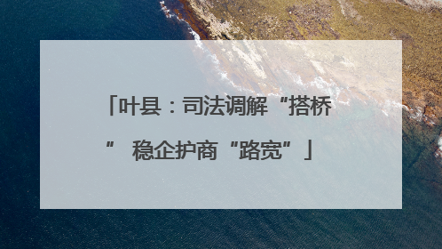 叶县：司法调解“搭桥” 稳企护商“路宽”