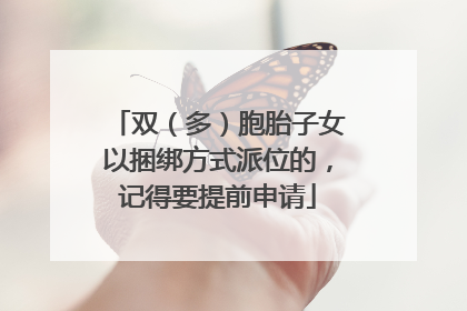 双（多）胞胎子女以捆绑方式派位的，记得要提前申请