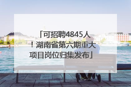 可招聘4845人！湖南省第六期重大项目岗位归集发布