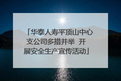 华泰人寿平顶山中心支公司多措并举  开展安全生产宣传活动