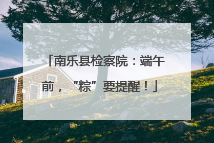 南乐县检察院：端午前，“粽”要提醒！