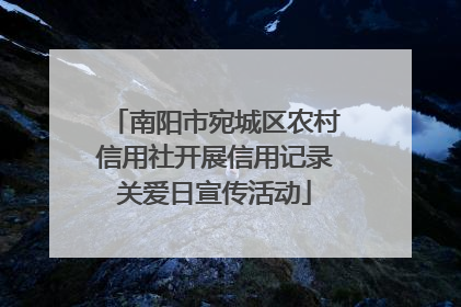 南阳市宛城区农村信用社开展信用记录关爱日宣传活动