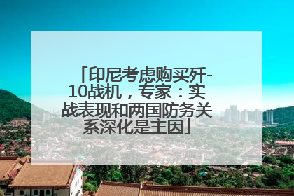 印尼考虑购买歼-10战机，专家：实战表现和两国防务关系深化是主因