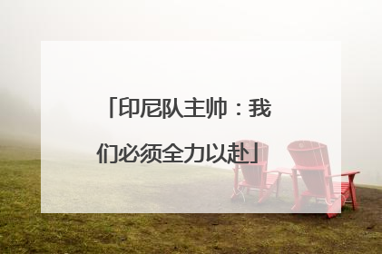 印尼队主帅：我们必须全力以赴