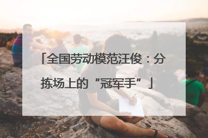 全国劳动模范汪俊：分拣场上的“冠军手”