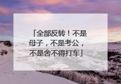全部反转！不是母子，不是考公，不是舍不得打车