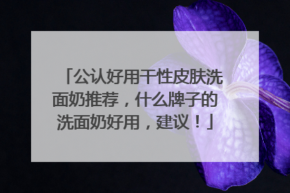 公认好用干性皮肤洗面奶推荐，什么牌子的洗面奶好用，建议！