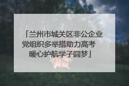 兰州市城关区非公企业党组织多举措助力高考 暖心护航学子圆梦