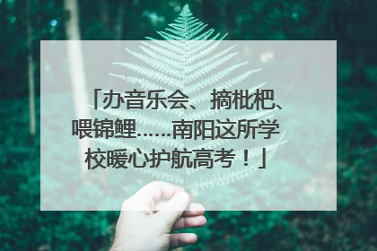办音乐会、摘枇杷、喂锦鲤……南阳这所学校暖心护航高考！